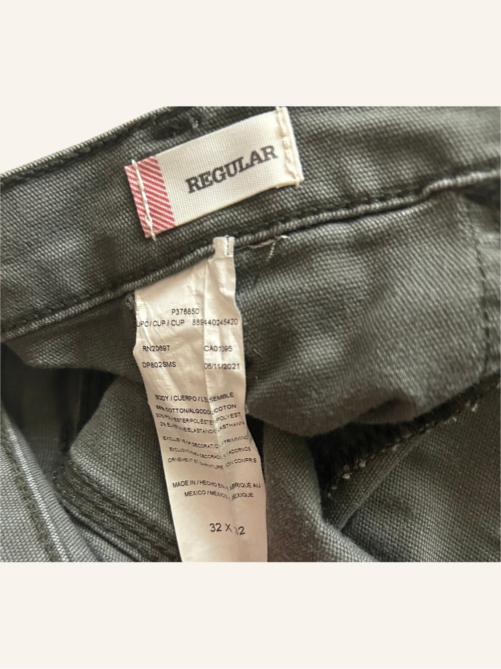 Dickies Flex Olive Green Cargo Pants Size 32 x 32 Regular Cotton 303 (Denver) - Picture 5 of 15